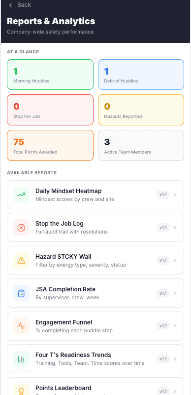 STCKY Energy reports and analytics dashboard