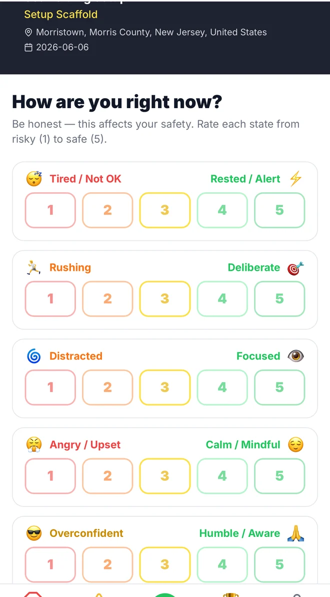STCKY Energy mindset check asking how the worker feels right now