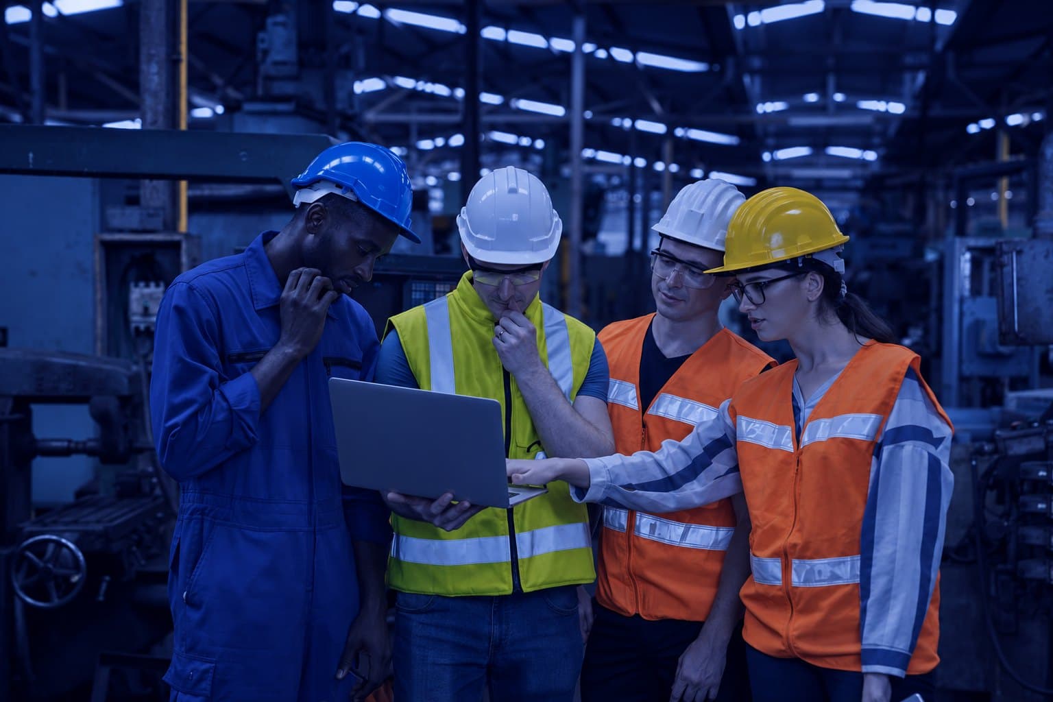 A supervisor reviewing submitted assessments